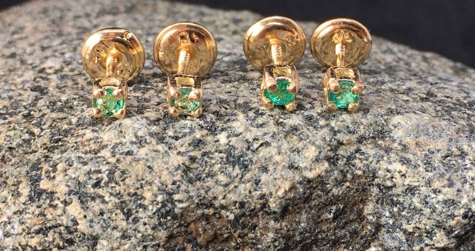 Joyeria de lujo Esmeralda Colombiana en oro 18k 3mm